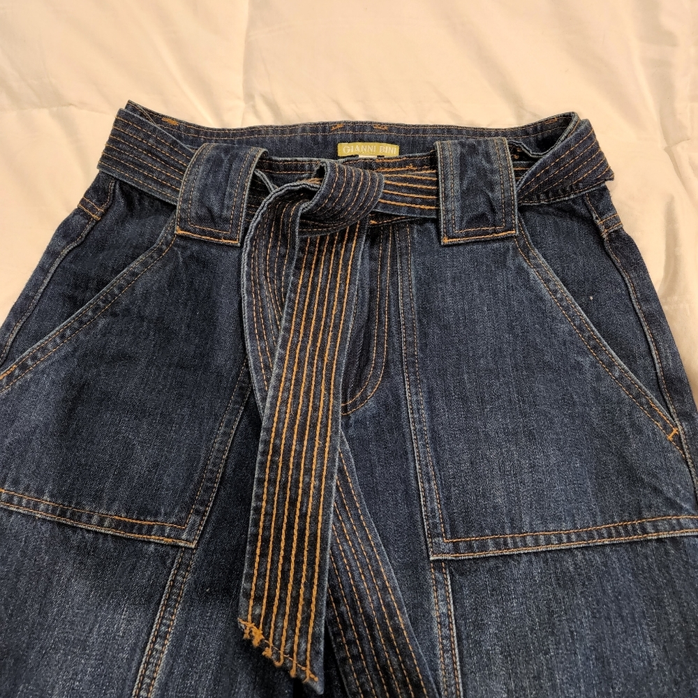 Gianni Bini denim jeans wide leg blue high waist sz. 25 like new